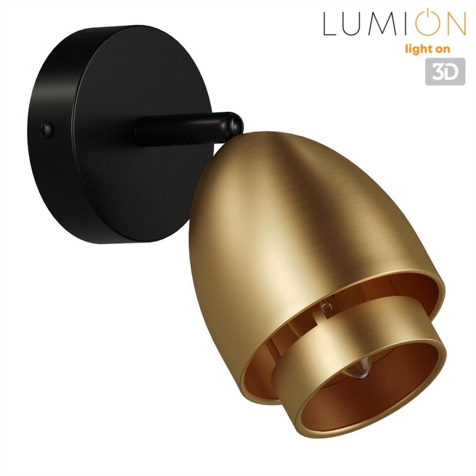Фото №6  LUMION 8001/1W MODERNI LN26 316 черный/античное золото металл/металл Настенный светильник Е14 40W 220V AVRORA
