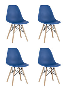 Фото Стул Eames Style DSW синий x4 (разборный каркас)