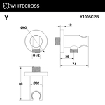 Превью фото №3  Угловой соединительный элемент с держателем лейки WHITECROSS Y1005CPB (брашированная медь)