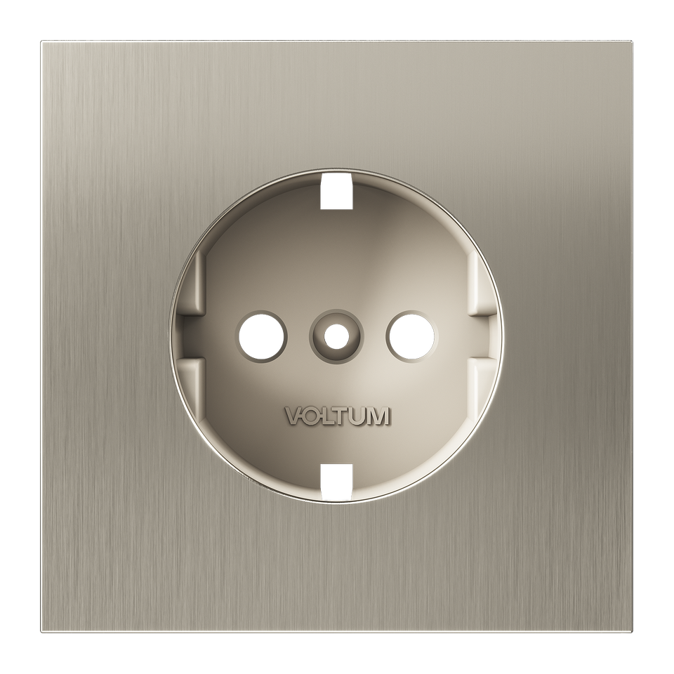 Фото №7  VOLTUM Накладка для розетки с заземлением, S70 Metal (никель)