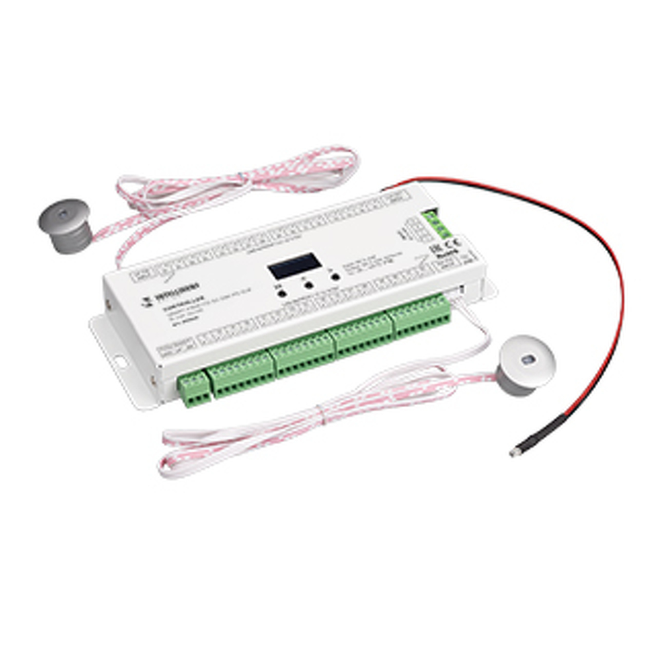 Фото №1  IARL INTELLIGENT ARLIGHT Контроллер лестничный SMART-PWM-132-83-DIM-PS-SUF (5-24V, 32x1A) ( IP20 Металл, 5 лет)