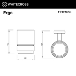 Превью фото №2  Стакан подвесной WHITECROSS Ergo ER2230BL (черный мат)