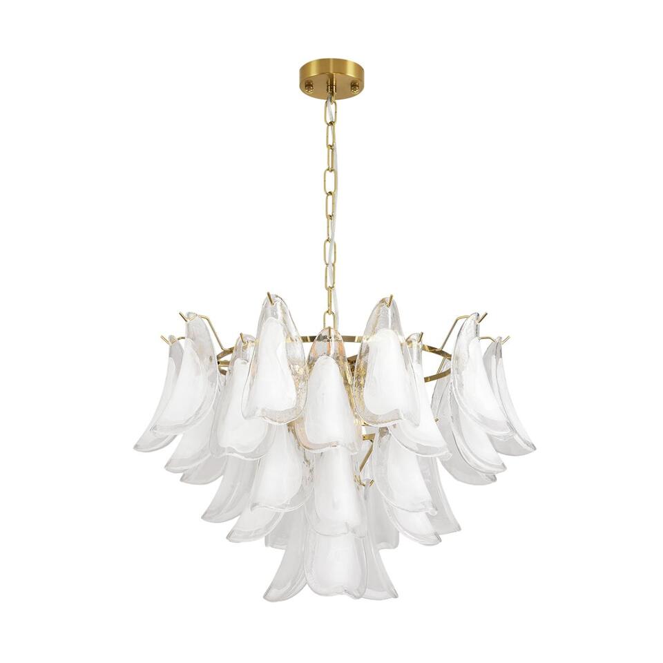 Фото №8  Люстра LUMION 8385/9 NEOCLASSI LN26 141 золото/белый, металл/стекло Люстра E14 9*40W 220V PLUME