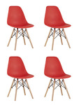 Превью фото №1  Стул Eames Style DSW красный x4 (разборный каркас)