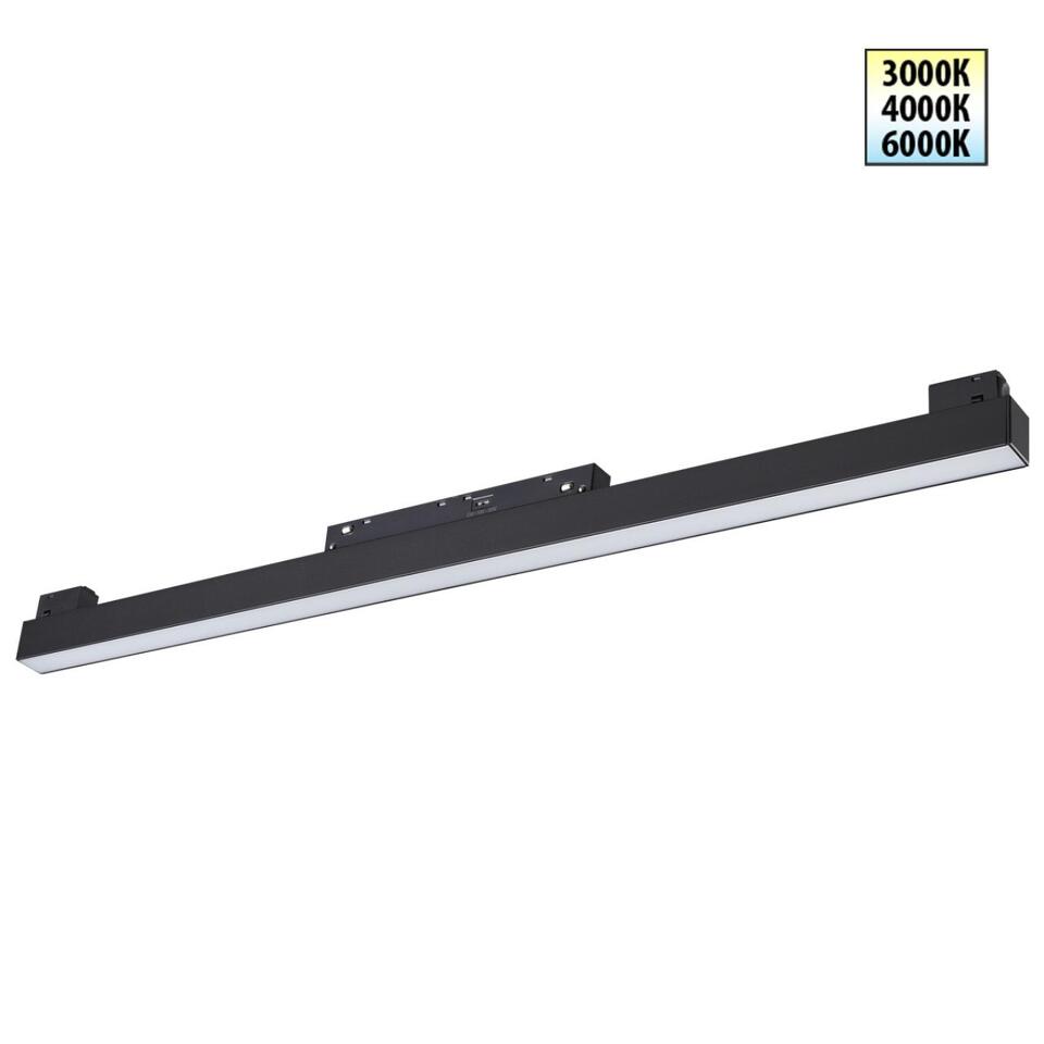 Фото №6  NOVOTECH 359619 SHINO NT25 000 черный Трековый светильник для низков. шинопровода с переключ. цв. темпер. IP20 LED 3000К\4000К\6000К 20W 48V FLUM