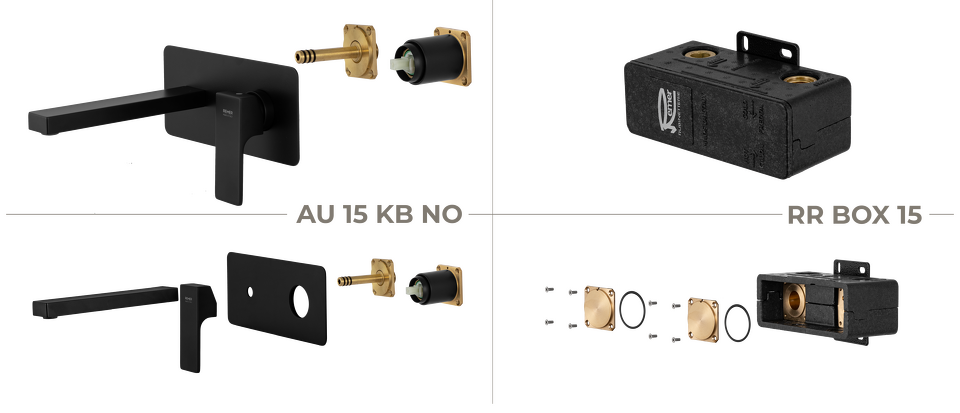 Фото №2  Смеситель для раковины Remer Absolute AU15KBNO, чёрный матовый