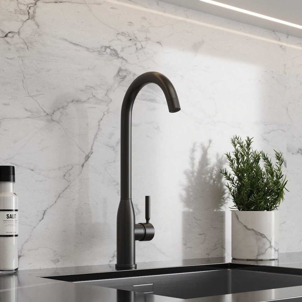 Фото №11  Watersense Смеситель для кухни Lina, черный матовый T10224