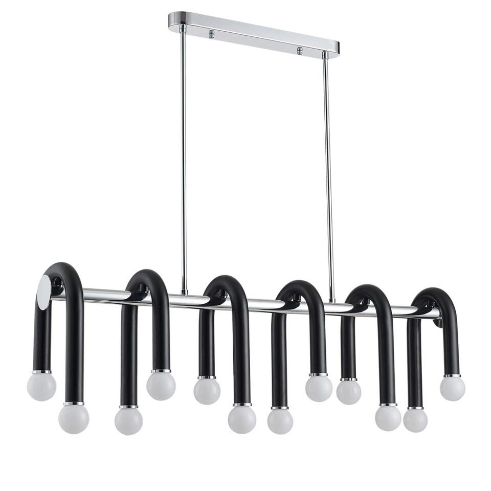 Фото №4  Люстра LUMION 5699/12C MODERNI LN23 000 чёрный, хром Люстра потолочная E14 12*60W 220V CASPIAN