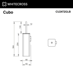 Превью фото №2  Ершик подвесной WHITECROSS Cubo CU2472GLB (брашированное золото)