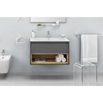 Превью фото №2  EXCELLENT Тумба под раковину Tuto 60 см (серый/дуб), 1 ящик
