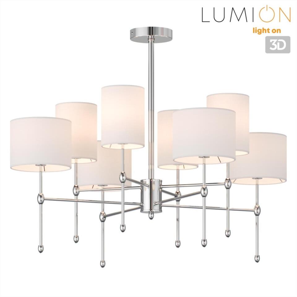 Фото №9  Люстра LUMION 6589/8C CLASSI LN26 063 хром/белый, металл/текстиль Люстра потолочная E14 8*40W 220V LATTI