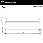 Превью фото №2  Полотенцедержатель 600 мм. WHITECROSS Ergo ER2252GLB (брашированное золото)