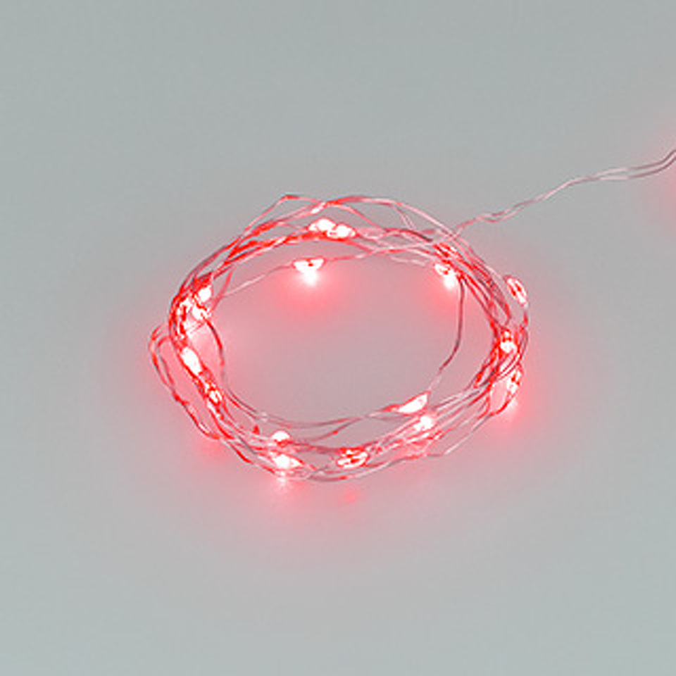 Фото №1  Ardecoled Светодиодная гирлянда ARD-DEW-HOME-2000-CLEAR-20LED-STD Red (1.5V, Battery Pack, Cork) ( IP20)