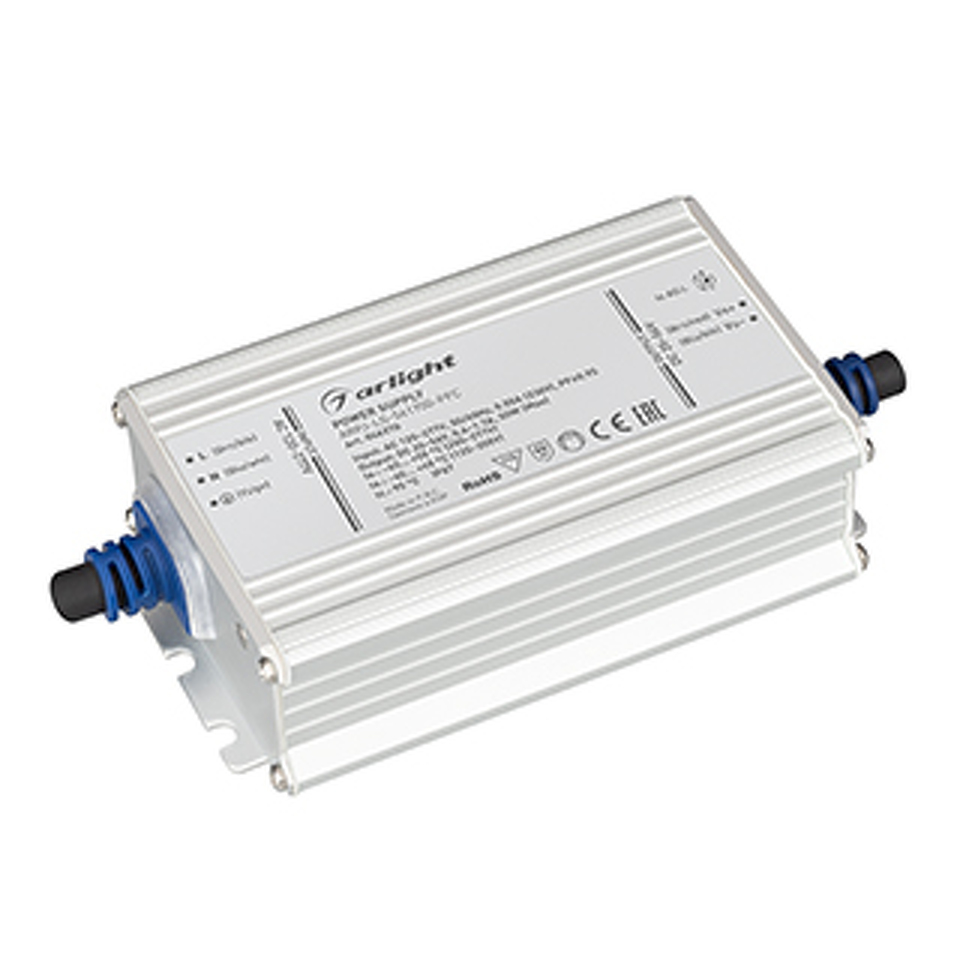 Фото №1  Arlight Блок питания ARPJ-LG-561700-PFC (50W, 25-56V, 0.6-1.7A) ( IP67 Металл, 5 лет)