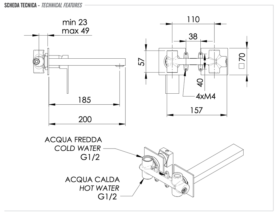 Фото №2  Смеситель для раковины Remer Q-Design QD15P