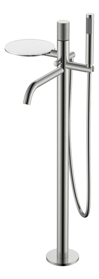 Фото №2  Boheme Смеситель STICK напольный Nickel Brush c ручкой TOUCH