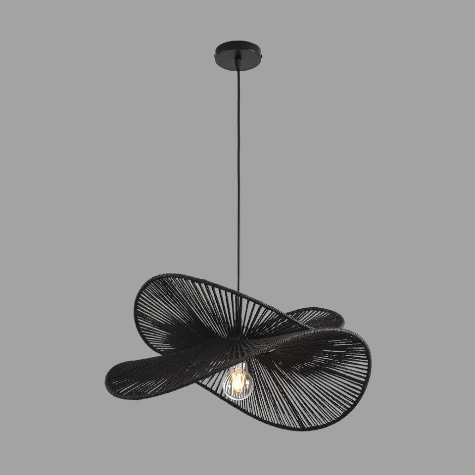 Фото №7  Подвесной светильник LUMION 8382/1 ECO LN26 320 черный, металл/джутовый шнур Подвес E27 40W 220V ROPE