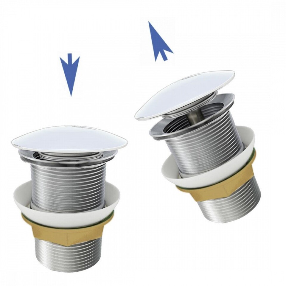 Фото №13  Teymi Донный клапан без перелива Solli для раковины, белый матовый T140106