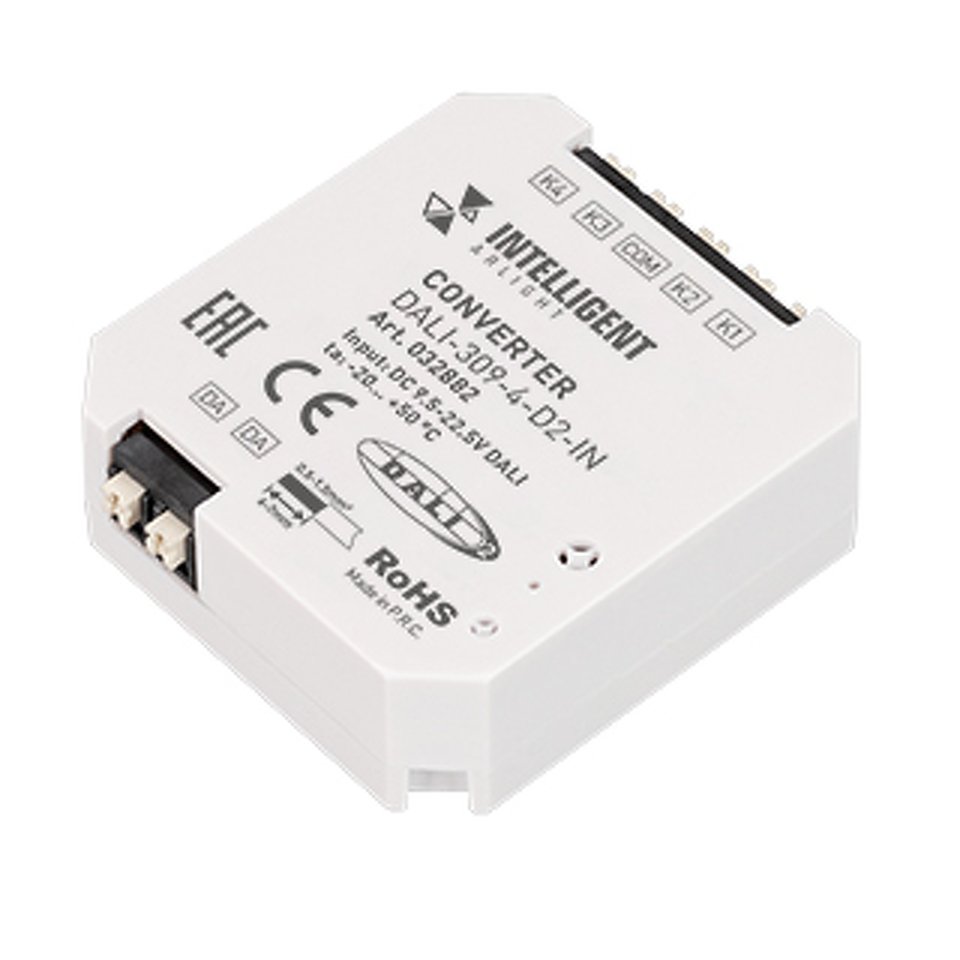 Фото №1  IARL INTELLIGENT ARLIGHT Конвертер DALI-309-4-D2-IN (DALI-BUS, Free purpose) ( Пластик)