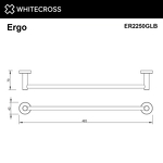 Превью фото №2  Полотенцедержатель 450 мм. WHITECROSS Ergo ER2250GLB (брашированное золото)