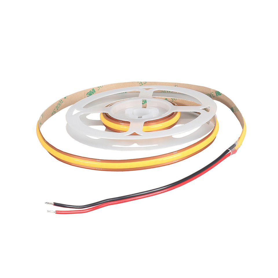 Фото №1  Светодиодная лента DLIGHT COB, ширина 8 мм, длина 5000 мм, 528 led/м, 12 V, 13 W/м, теплый (3000K)