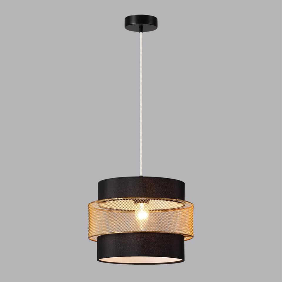 Фото №6  Подвесной светильник LUMION 8003/1A MODERNI LN26 312 черный/черный, золотой металл/металл, текстиль Подвес Е27 60W 220V ANIMAISA