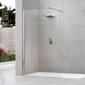 Фото Душевое ограждение Walk-In 120 см (117-120х200) Novellini Kuadra H KUADH120-1B, профиль Silver, стекло прозрачное CrystalClear
