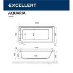 Превью фото №3  Ванна EXCELLENT Aquaria 140x70 "LINE NANO" (хром)