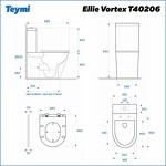 Превью фото №16  Унитаз Teymi Унитаз напольный Ellie VORTEX безободковый, сиденье Дюропласт микролифт T40206