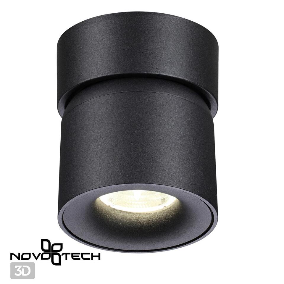 Фото №8  NOVOTECH 358809 OVER NT21 360 черный Светильник накладной светодиодный IP20 LED 10W 850Лм 4000K 220V GESSO