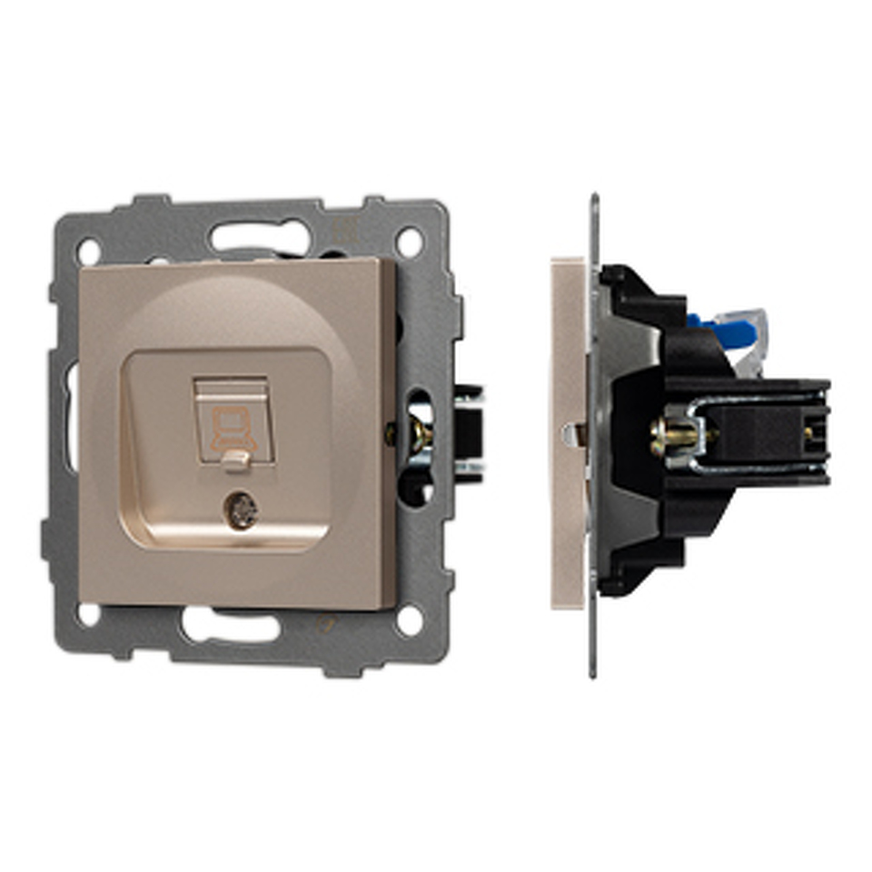 Фото №1  Розетка Arlight Механизм компьютерной розетки SCT-MPC1-PL-GD-V (RJ-45, CAT6) ( -)