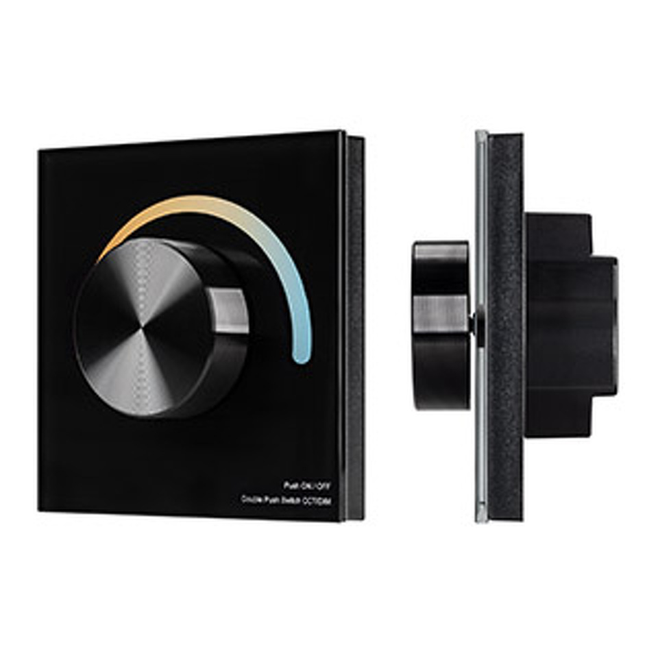 Фото №1  Arlight Панель SMART-P20-MIX-G-IN Black (12-24V, 4x3A, Rotary, 2.4G) ( IP20 Пластик, 5 лет)