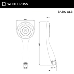 Превью фото №2  Душевая лейка 1 режим WHITECROSS BASIC-GLB (брашированное золото)
