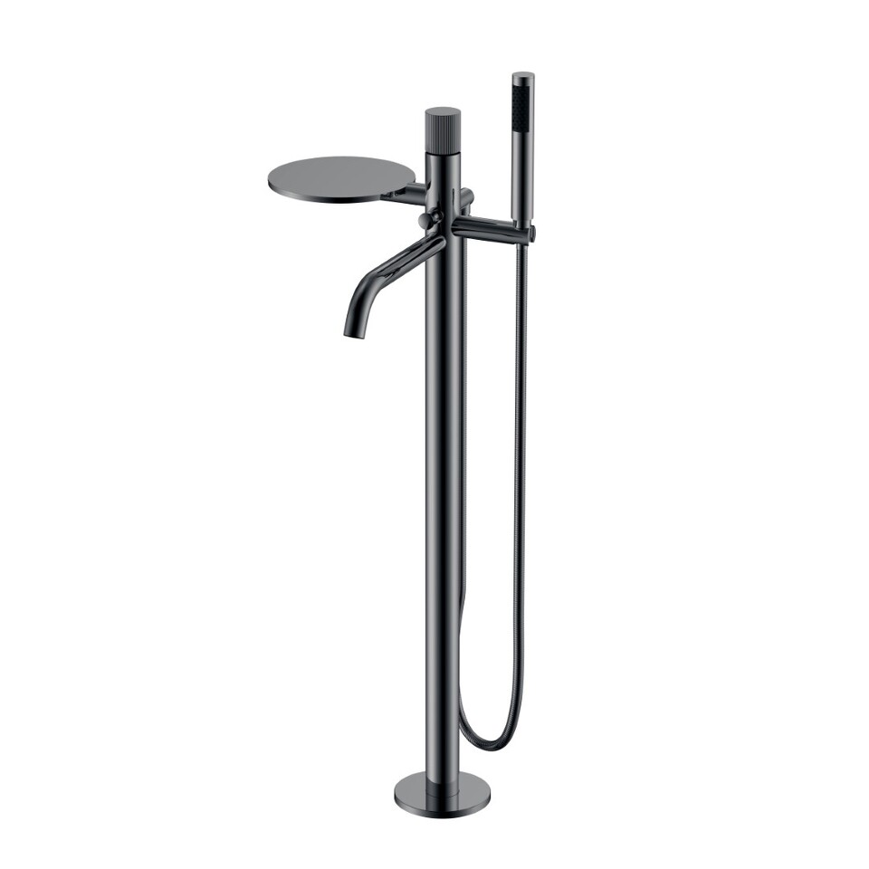 Фото №2  Boheme Смеситель STICK напольный Shine Gun Metal LINEA