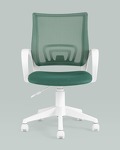 Превью фото №5  Кресло Кресло офисное TopChairs ST-BASIC-W зеленый крестовина пластик белый