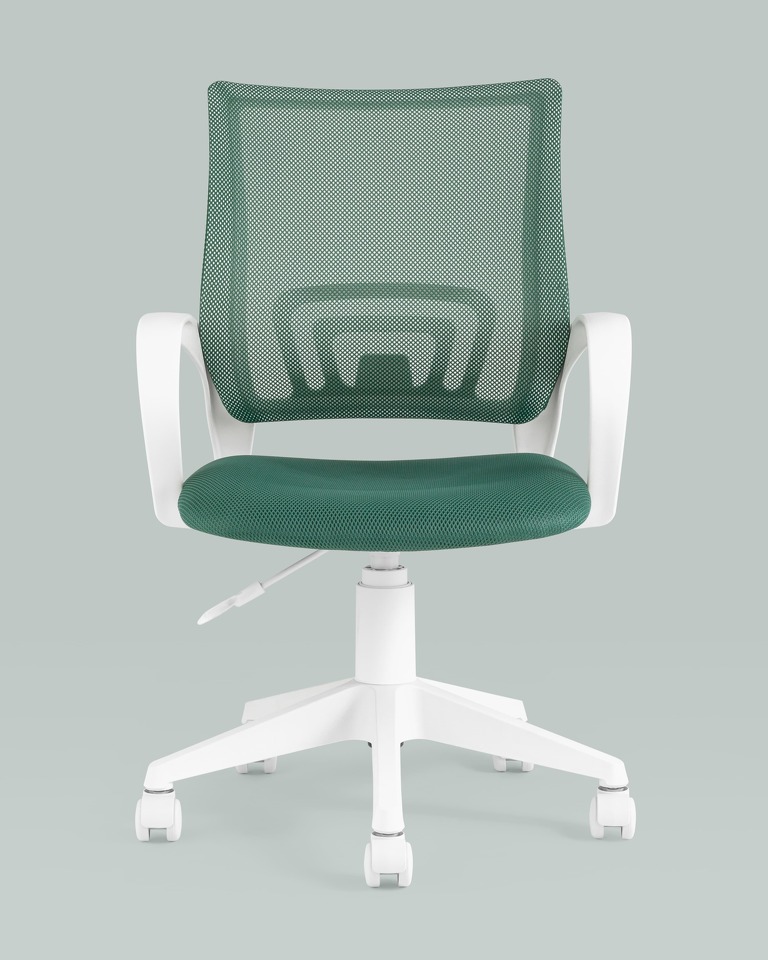 Фото №9  Кресло Кресло офисное TopChairs ST-BASIC-W зеленый крестовина пластик белый