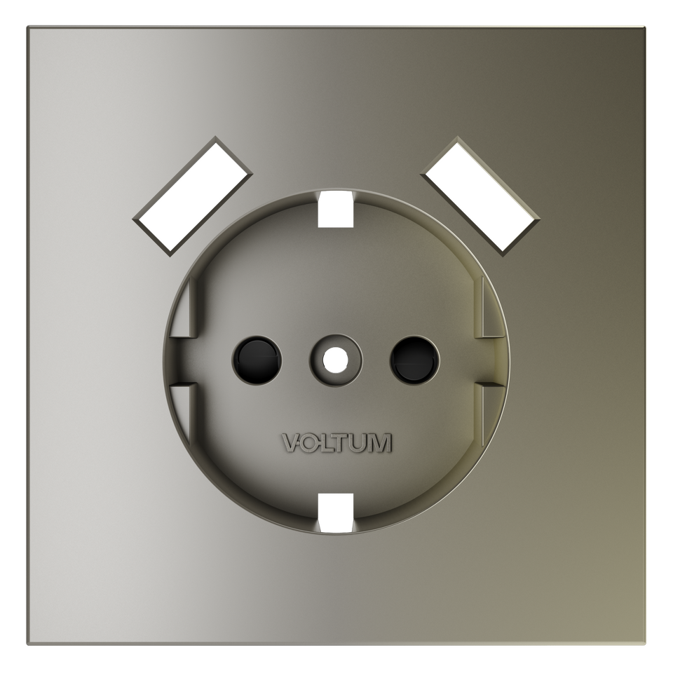 Фото №3  VOLTUM Накладка для розетки с заземлением и защитными шторками, с USB A+A, S70 (шелк)