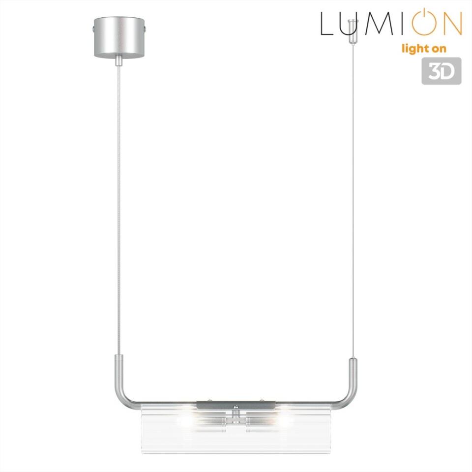 Фото №7  Подвесной светильник LUMION 8258/2 SUSPENTIONI LN26 286 серебро/прозрачный, металл/стекло Подвес G9 2*20W 220V TORONTO