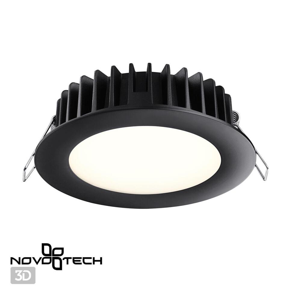 Фото №7  NOVOTECH 358951 SPOT NT22 444 черный Встраиваемый светодиодный светильник с переключателем цветовой температуры IP20 LED 3000К\4000К\6000К 15W 220V LANTE