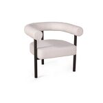 Превью фото №4  Кресло Top concept Кресло Бигги, букле Turin ivory / опоры черные