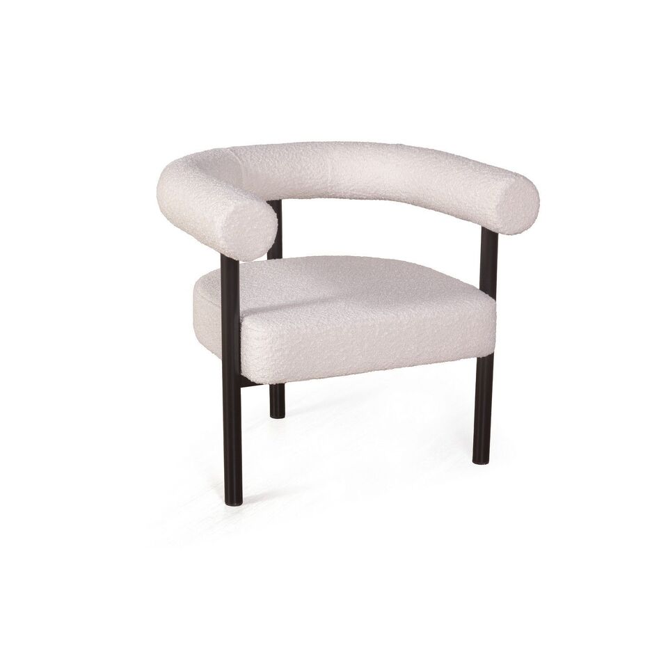 Фото №10  Кресло Top concept Кресло Бигги, букле Turin ivory / опоры черные