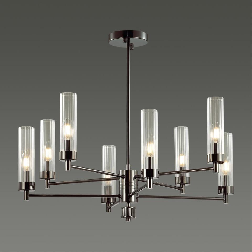 Фото №3  Люстра LUMION 5275/8C CLASSI LN26 104 черный хром Люстра потолочная E14 8*40W 220V KAMILLA
