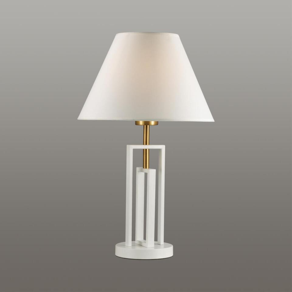 Фото №4  Настольная лампа LUMION 5291/1T NEOCLASSI LN23 000 белый, латунь Настольная лампа E27 1*60W 220V FLETCHER