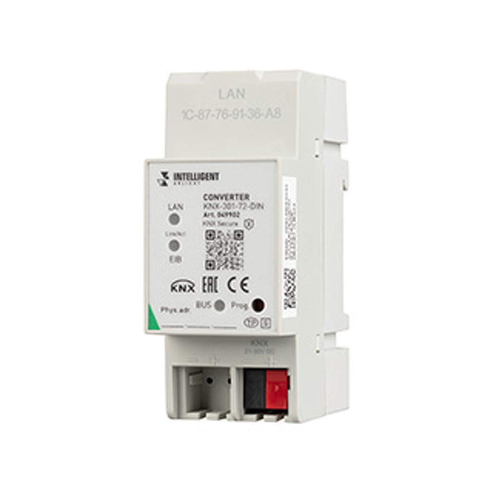 Фото №1  IARL INTELLIGENT ARLIGHT Конвертер KNX-301-72-DIN Grey (BUS, RJ-45, KNX-IP) ( IP20 Пластик, 2 года)