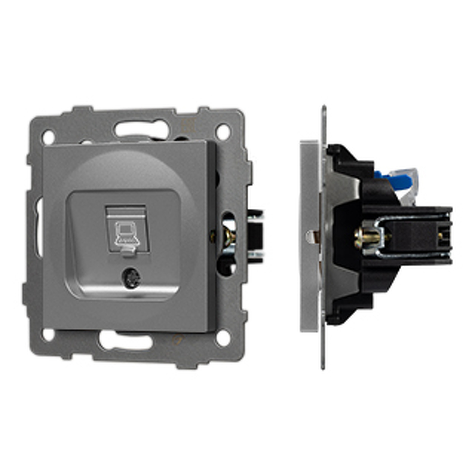 Фото №1  Розетка Arlight Механизм компьютерной розетки SCT-MPC1-PL-GR-V (RJ-45, CAT6) ( -)