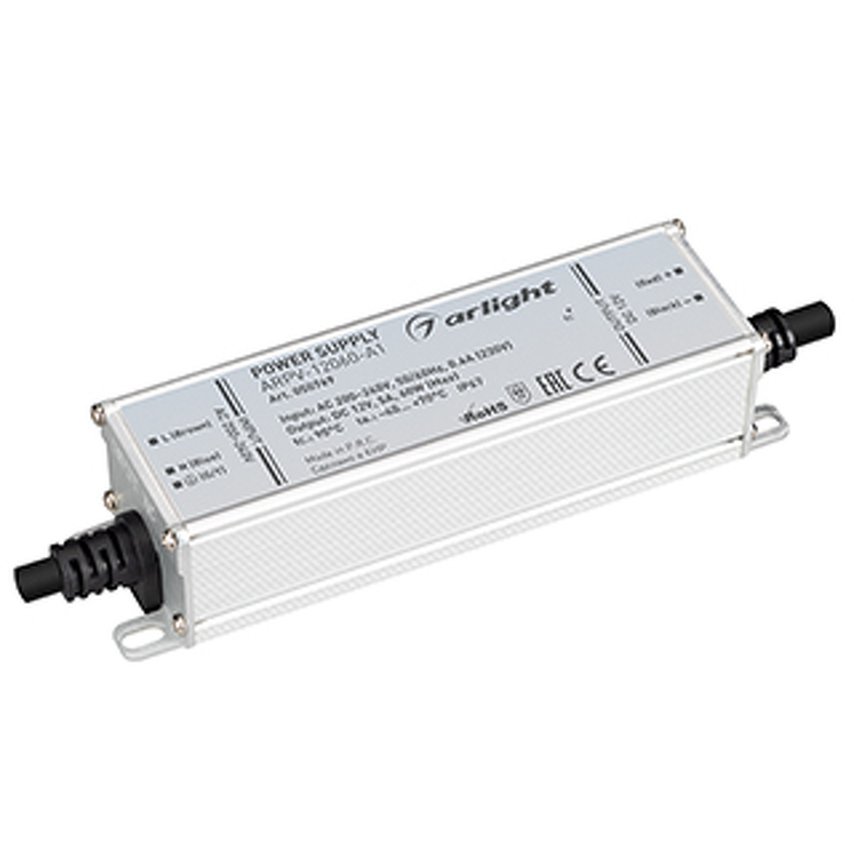 Фото №1  Arlight Блок питания ARPV-12060-A1 (12V, 5.0A, 60W) ( IP67 Металл, 3 года)