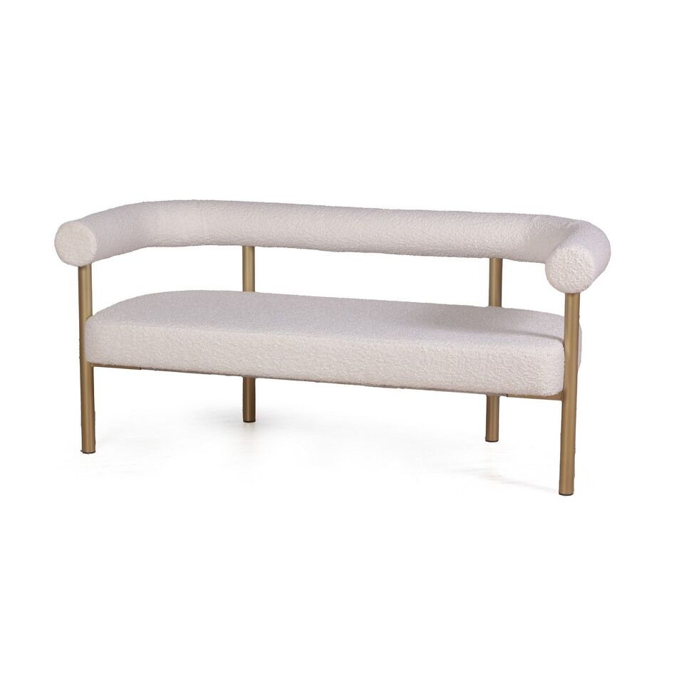 Фото №6  Диван Top concept Диван Бигги, букле Turin ivory / опоры золото