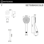 Превью фото №2  Душевой гарнитур точечный WHITECROSS SET50BASICGLB (брашированное золото)
