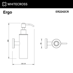 Превью фото №2  Дозатор для жидкого мыла подвесной WHITECROSS Ergo ER2242CR (хром)