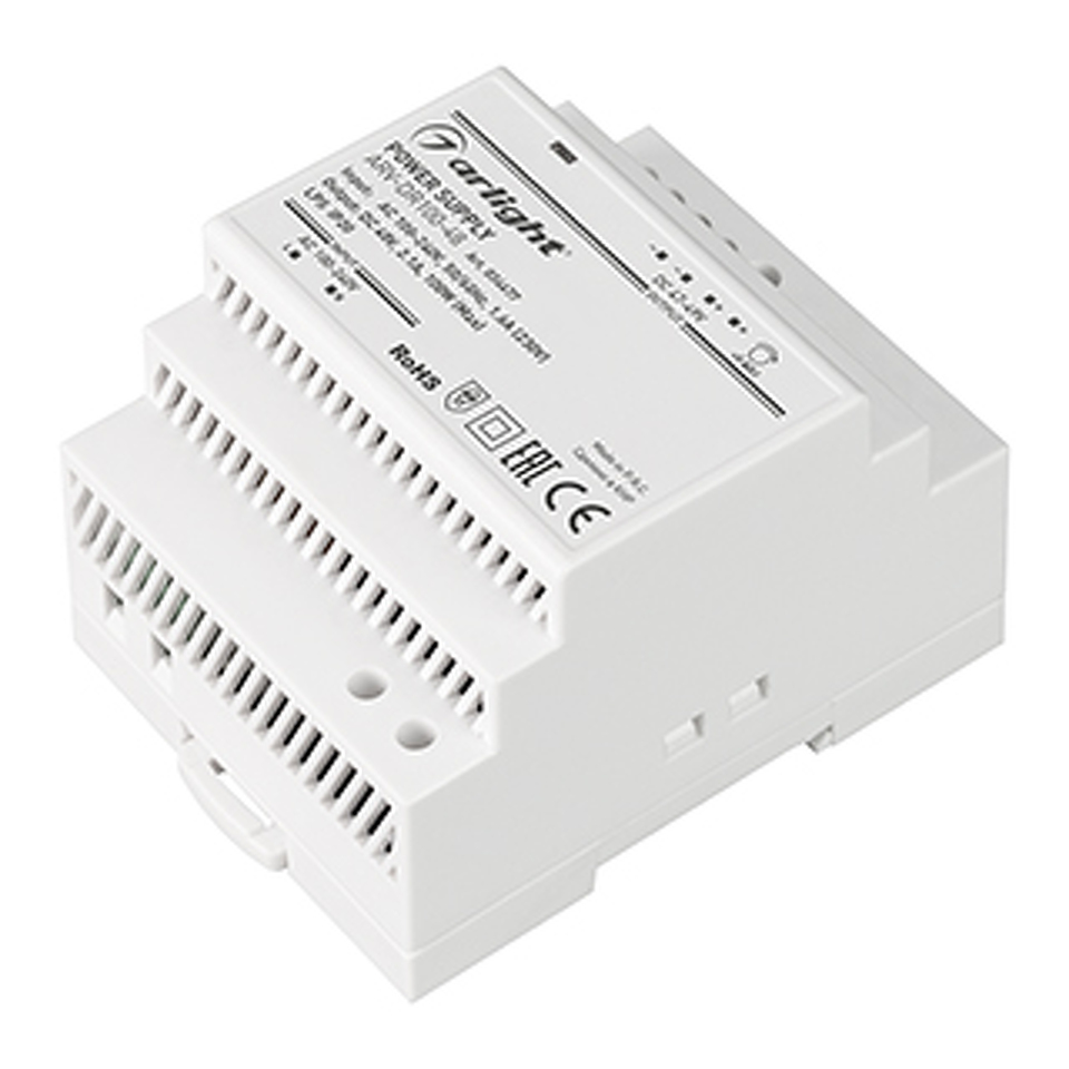 Фото №1  Arlight Блок питания ARV-DR100-48 (48V, 2.1A, 100W) ( IP20 DIN-рейка)